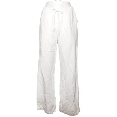 Pants (White) from Stradivarius Linen, Viscose