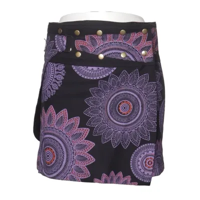 Skirt (Black, Purple, Multicolored) from Nepal