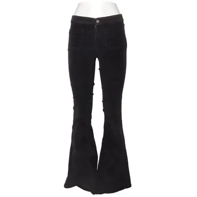Corduroy pants (Black) from Pull & Bear Cotton, Elastane