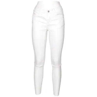 Three-quarter pants (White) from Pieces Cotton, Elastane, Polyester