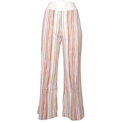 Bukser (Hvid, Flerfarvet) fra Zara Basic Linned, Viscose