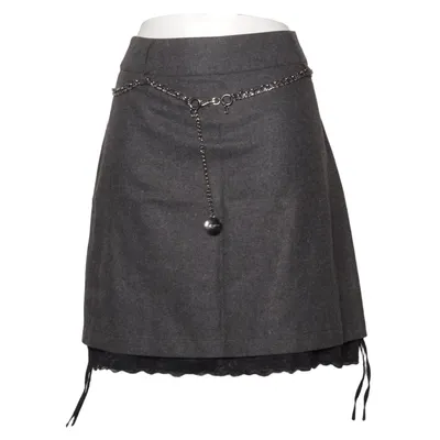 Jupe (Gris, Noir) de Zero Coton, Élasthane, Polyamide, Polyester, Viscose, Laine