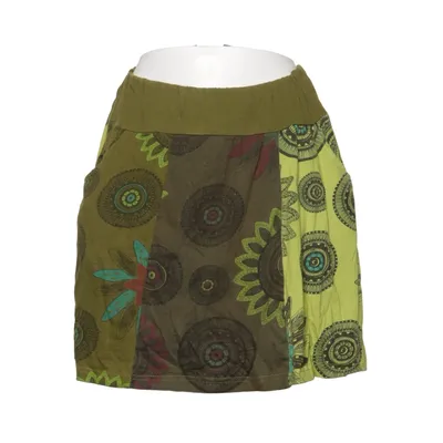 Skirt (Green, Multicolored) from Vishes Cotton