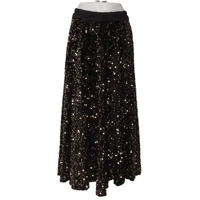 Skirt (Black, Gold) from Lens Elastane, Polyester