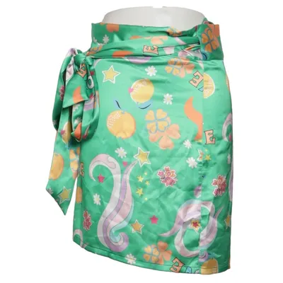 Jupe portefeuille (Vert, Multicolore) de Never Fully Dressed Élasthane, Polyester