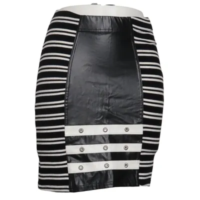 Jupe (Noir, Blanc) de Romeo pour Juliette Cuir, Élasthane, Viscose