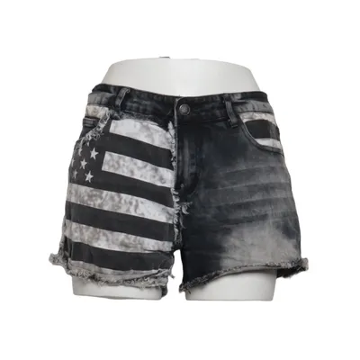 Denim shorts (Zwart, Grijs) van Rock Rebel Katoen, Elastaan