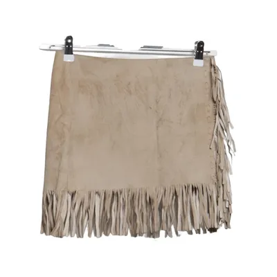 Skirt (Beige) from United Colors of Benetton Leather, Viscose