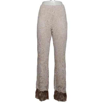 Broek (Beige, Wit) van Ana Alcazar Elastaan, Polyester, Tencel