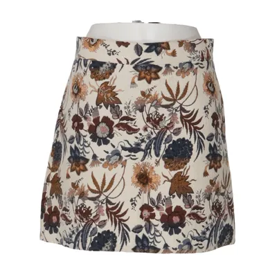 Skirt (Beige, Multicolored) from Topshop Cotton, Polyester