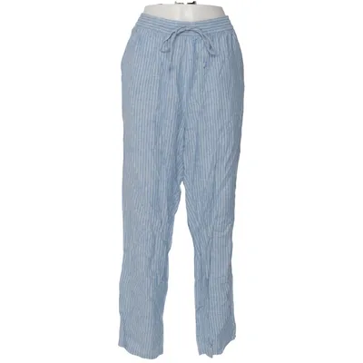 Pants (Blue, White) from H&M Cotton, Linen