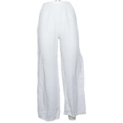 Pantalon patte d'éléphant (Blanc) de Subdued Lin, Viscose