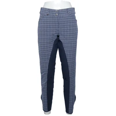Breeches (Blue, White) from Horze Cotton, Elastane, Polyamide