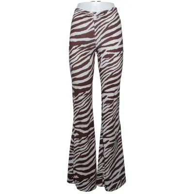 Palazzo pants (Brown, White) from Bershka Elastane, Polyester
