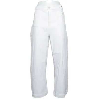 Chinos (White) from Mademoiselle Yéyé Elastane, Organic cotton