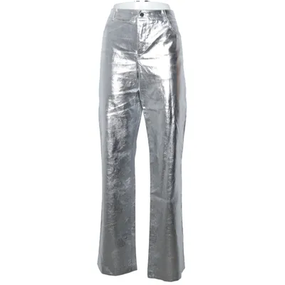 Broek (Zilver) van Mango Katoen, Polyester, Polyurethaan, Viscose