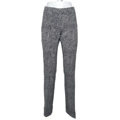 Suit pants (Black, White) from Roberto Cavalli Elastane, Silk, Wool