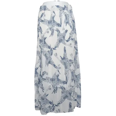Jupe longue (Blanc, Bleu) de G.Ricceri Élasthane, Polyester, Viscose