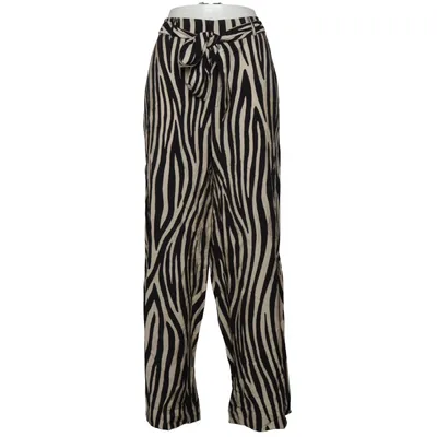 Broek (Zwart, Beige) van Mango Polyamide, Polyester, Viscose