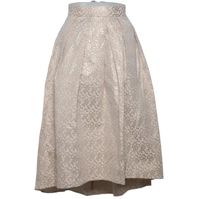 Jupe (Beige, Or) de Closet London Coton, Fibre métallique, Polyester