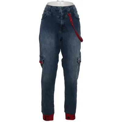 Spijkerbroek (Blauw, Rood) van Trendy Katoen, Elastaan