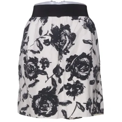 Jupe (Blanc, Noir) de Ann Taylor Loft Acétate, Coton, Soie