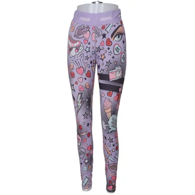 Træningsleggings (Lilla, Flerfarvet) fra Stronger Elastan, Genanvendt polyester