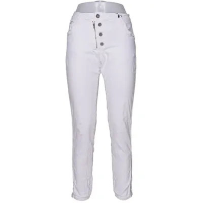 Jean (Blanc) de Denim Coton, Élasthane