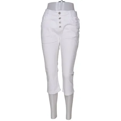 Pantacourt (Blanc) de Laulia Denim Makers Coton, Élasthane