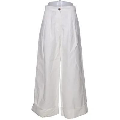 Palazzo pants (White) from Massimo Dutti Cotton, Linen