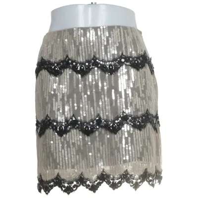Skirt (Gray, Black, Silver) from Jenny Packham Polyester, Silk