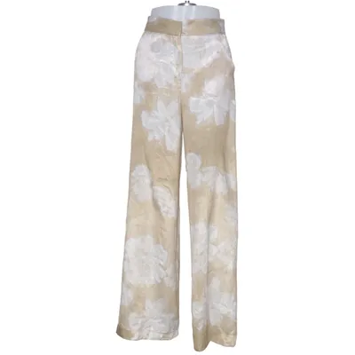Palazzobukser (Beige, Hvid) fra Zara Polyester