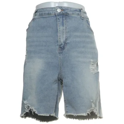 Short en jean (Bleu) de Shein Curve Coton, Élasthane, Polyester, Viscose