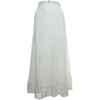Långkjol (Vit) från Vintage Stories Polyester, Viskos