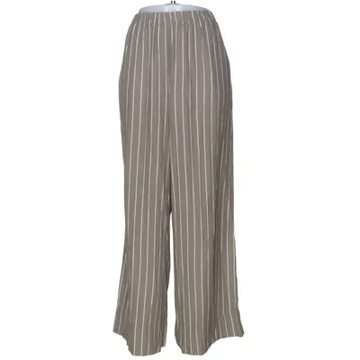Pantalon patte d'éléphant (Vert, Blanc) de H&M Lin, Viscose