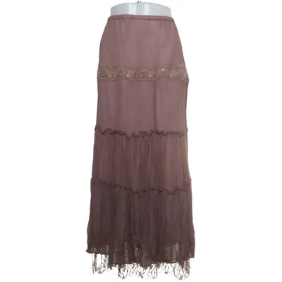 Skirt (Brown) from Nostalgia Polyester, Viscose