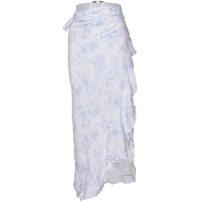 Jupe portefeuille (Bleu, Blanc) de Cupshe Viscose