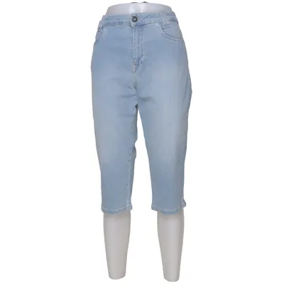 Pantacourt (Bleu) de Pulz Jeans Coton, Élasthane