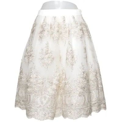 Kjol (Vit, Guldfärgad) från Chi Chi London Polyamid