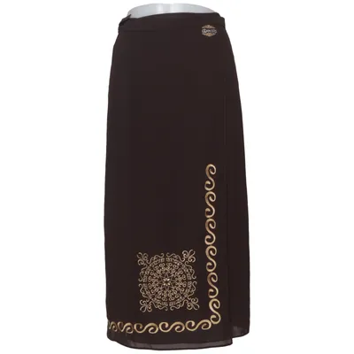 Jupe portefeuille (Marron) de Abecita Polyester