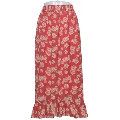 Långkjol (Röd, Beige) från Kooiook Polyester