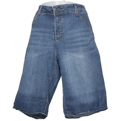 Denim shorts (Blauw) van Faded Glory Katoen, Elastaan, Polyester