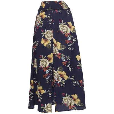 Jupe longue (Bleu, Multicolore) de Zaful Polyester