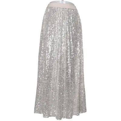 Maxi skirt (Silver) from ASOS Elastane, Polyester