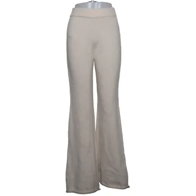 Pantalon patte d'éléphant (Beige) de Rare London Acrylique, Polyamide