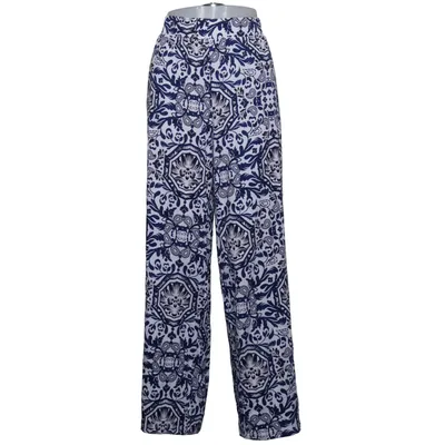Pantalon patte d'éléphant (Bleu, Blanc) de Tchibo Élasthane, Viscose