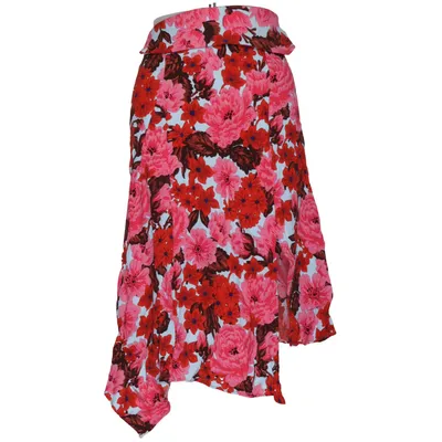 Jupe longue (Rouge, Rose, Multicolore) de Zara Basic Viscose