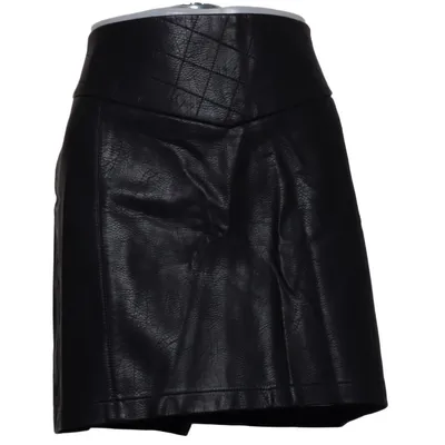 Skirt (Black) from Zara Basic Collection Polyurethane, Viscose
