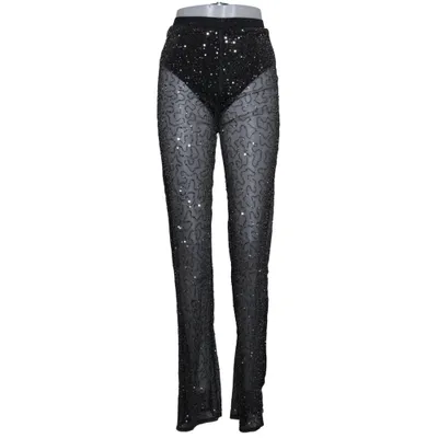 Byxor (Svart, Silverfärgad) från Pull & Bear Elastan, Polyester