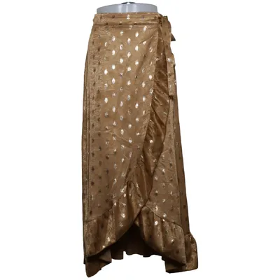 Jupe portefeuille (Marron, Or) de JS Millenium Polyester